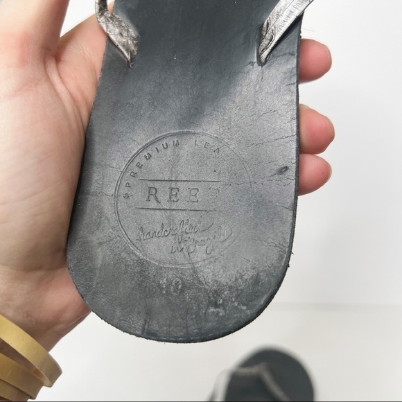Reef Black Grey Snakeskin Flip Flop Sandals Women’s Size 10 - Picture 4 of 4